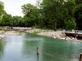 New outdoor area, designed as a branch of the Aare river