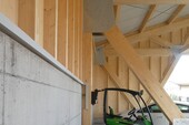 Ansicht Bockkonstruktion des Holzfachwerks