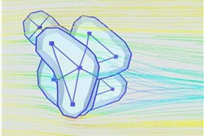 Flow around the shells in the Dlubal RWind