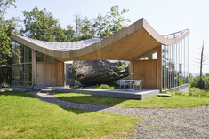 A New York house built around a boulder