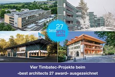 Vier Timbatec-Projekte beim «best architects 27 award» ausgezeichnet